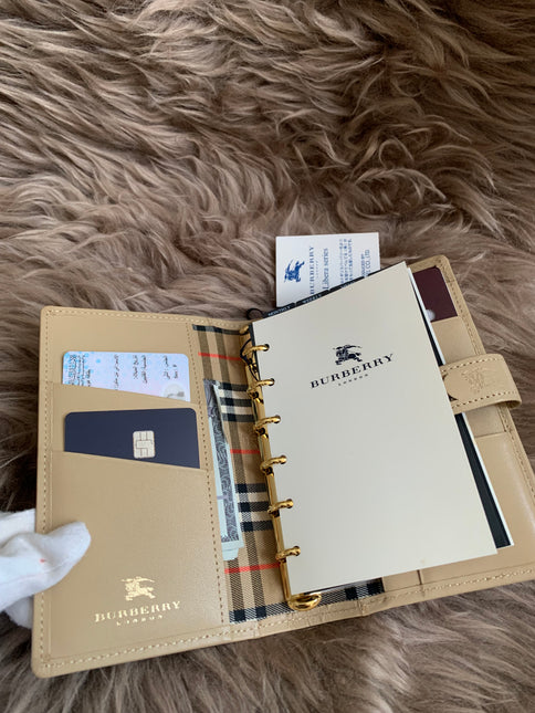 Burberry Brown Nova Check Leather Notebook Cover