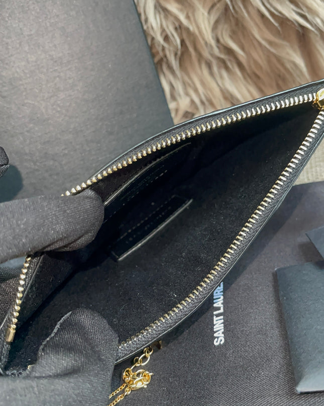 Preloved Authentic Saint Laurent Pouch Avenue Black Python Chain Bag