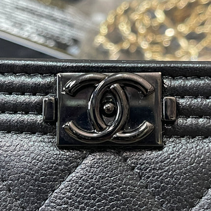 Preloved Authentic Chanel Boy Long Wallet with Chain Strap (WOC Style)
