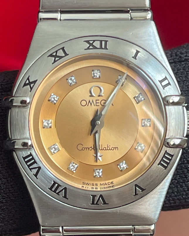 Preloved Authentic Omega Constellation Mini Cindy Crawford Orange Dial Ladies Watch