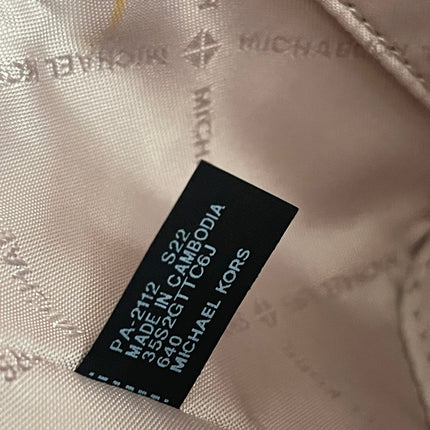 Preloved Authentic Michael Kors Jet Set MD Zip Tote Crossbody in Blush Pink MK Signature