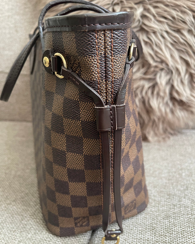 Preloved Authentic Louis Vuitton Neverfull PM — Damier Ebène Canvas