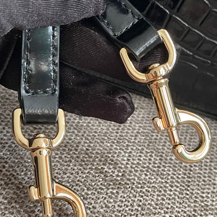 Preloved Authentic Tory Burch Britten Embossed Satchel in Black