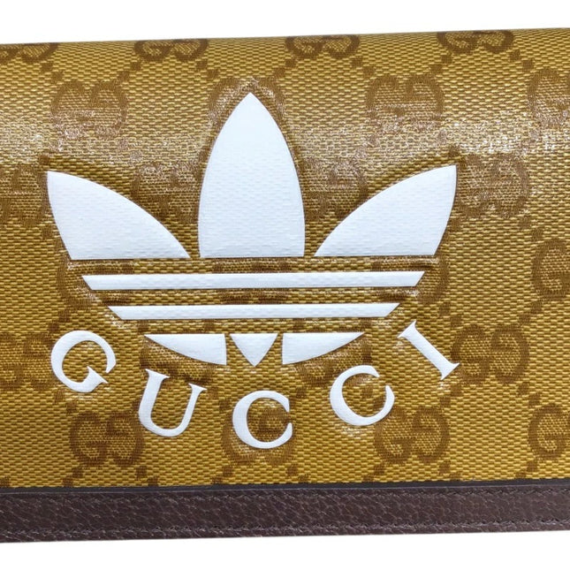 Preloved Authentic Gucci GG Crystal Chain Wallet in collaboration with adidas