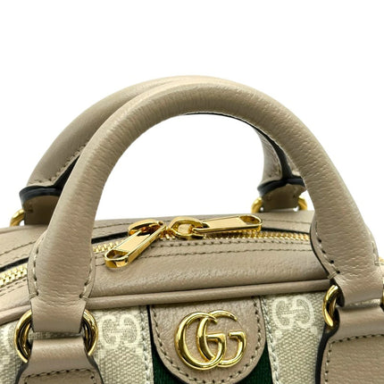 Preloved Authentic Rank A Gucci Ophidia Top Handle Mini 724606 Beige GG Supreme Women's Shoulder Bag