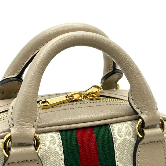 Preloved Authentic Rank A Gucci Ophidia Top Handle Mini 724606 Beige GG Supreme Women's Shoulder Bag