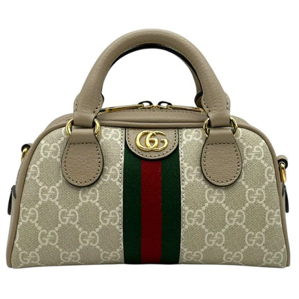 Preloved Authentic Rank A Gucci Ophidia Top Handle Mini 724606 Beige GG Supreme Women's Shoulder Bag
