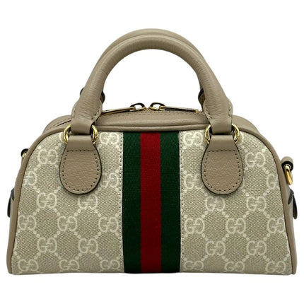 Preloved Authentic Rank A Gucci Ophidia Top Handle Mini 724606 Beige GG Supreme Women's Shoulder Bag
