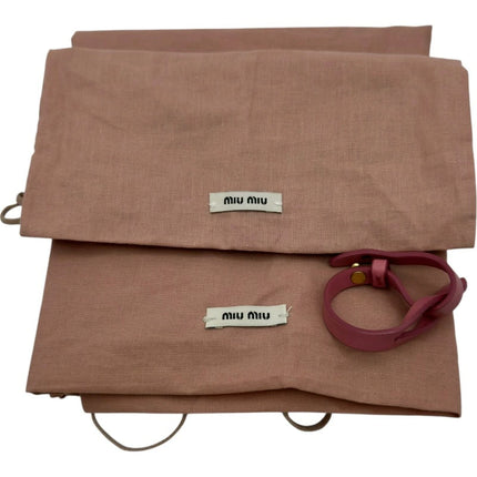 Preloved Authentic Rank A  Miu Miu Wonder Matelassé Hobo Mini Bag 5BP078 in pink with gold hardware and nappa leather