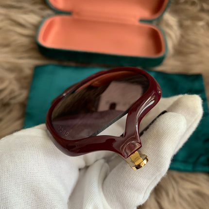 Gucci Burgundy/Black GG00765 Butterfly Sunglasses