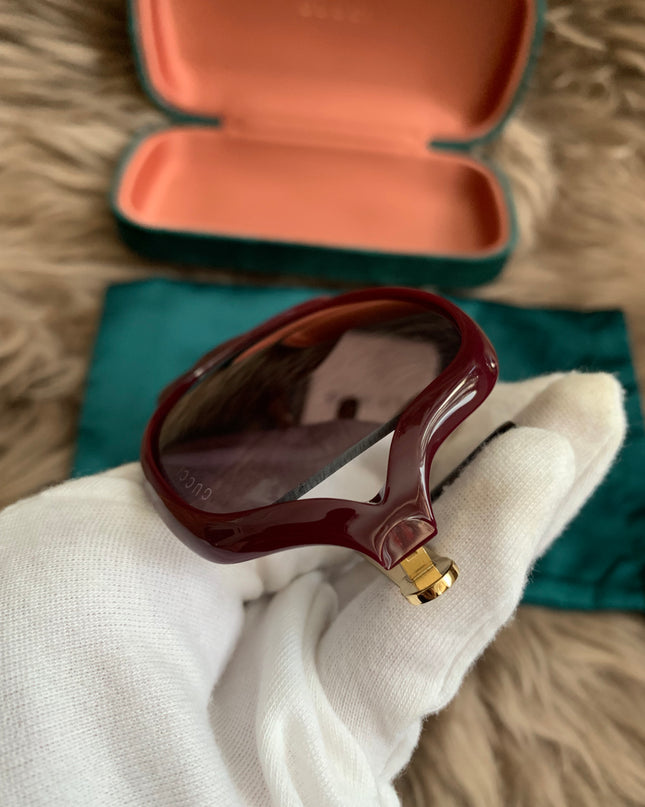 Gucci Burgundy/Black GG00765 Butterfly Sunglasses