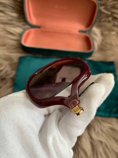 Gucci Burgundy/Black GG00765 Butterfly Sunglasses