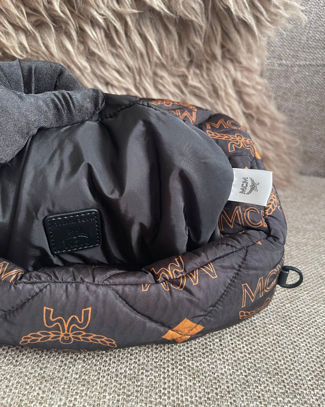 Preloved Authentic MCM Aren Hobo Bag Black Fabric