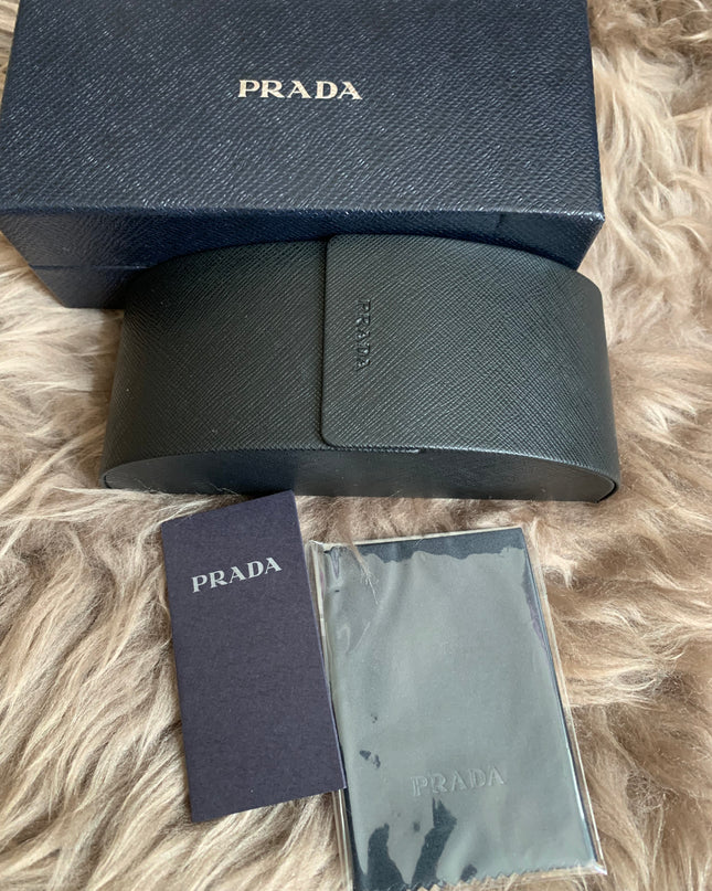 Prada Brown Oversized Oval Frame Sunglasses