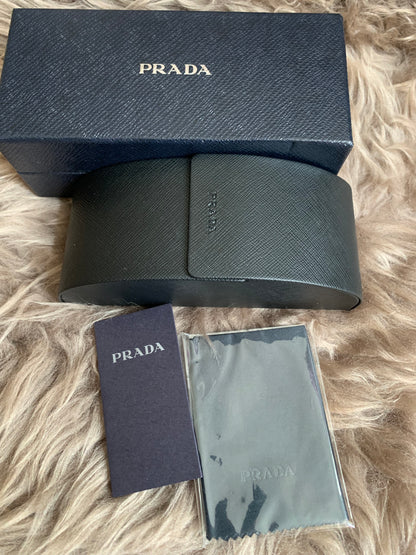 Prada Brown Oversized Oval Frame Sunglasses