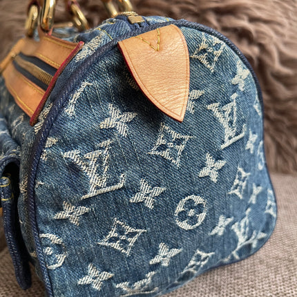 Preloved Authentic Louis Vuitton Neo Speedy Monogram Denim Handbag