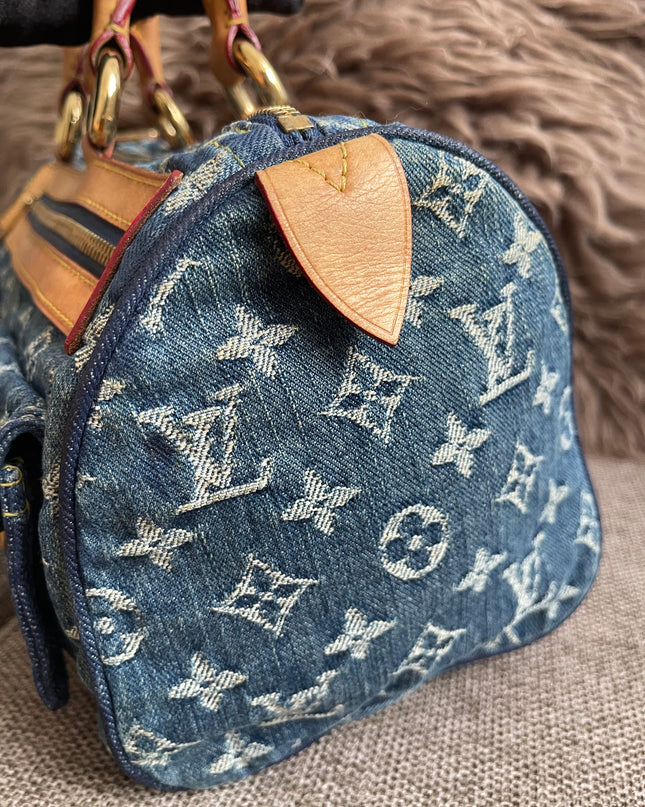 Preloved Authentic Louis Vuitton Neo Speedy Monogram Denim Handbag