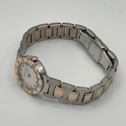 Preloved Authentic Rank A BVLGARI BVLGARI BVLGARI Ltd. PG SS 23mm Watch BBP23WSGD/JN Stainless Steel White Shell Pink Gold Women's