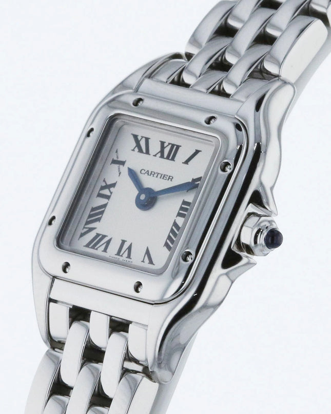 Preloved Authentic Rank A Cartier Panthère de Cartier Mini Watch WSPN0019 in Stainless Steel and Ivory