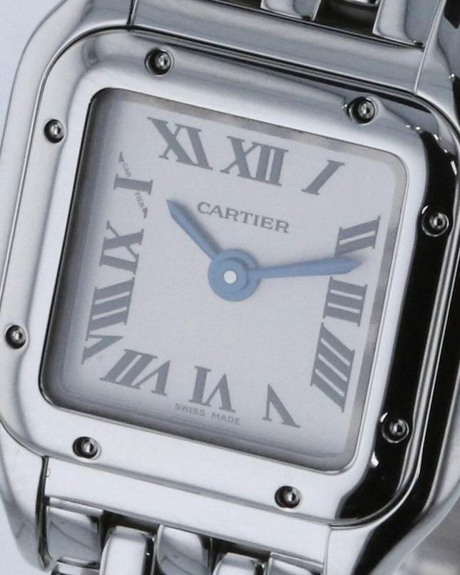 Preloved Authentic Rank A Cartier Panthère de Cartier Mini Watch WSPN0019 in Stainless Steel and Ivory