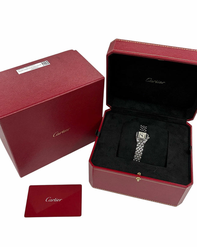 Preloved Authentic Rank A Cartier Panthère de Cartier Mini Watch WSPN0019 in Stainless Steel and Ivory
