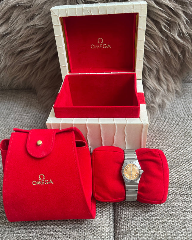 Preloved Authentic Omega Constellation Mini Cindy Crawford Orange Dial Ladies Watch