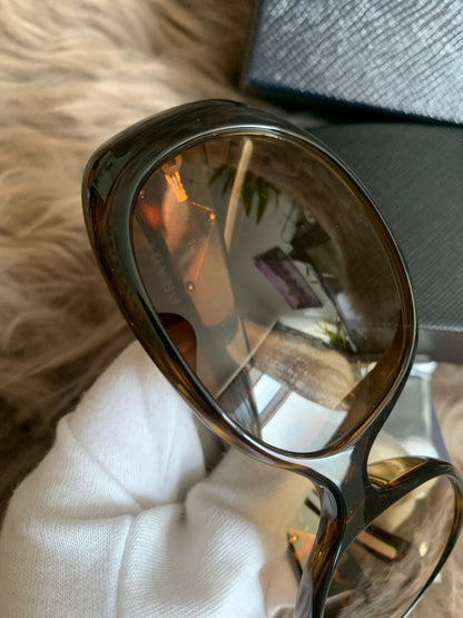 Prada Brown Oversized Oval Frame Sunglasses