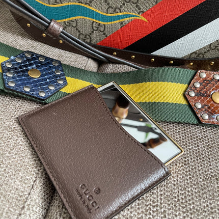 Preloved Authentic Gucci GG Supreme Canvas Leather and Python Medium Bamboo 1947 Top Handle Bag