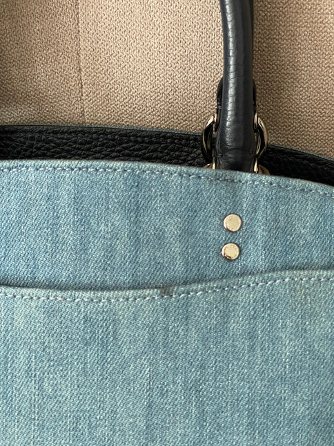 Authentic Preloved Coach Mini Lillie Carryall (Denim Multi)