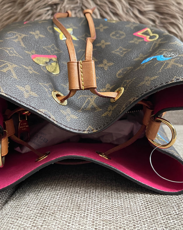 Preloved Authentic Louis Vuitton NéoNoé BB — Monogram Love Lock (Limited Edition)