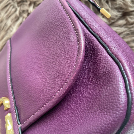 Preloved Authentic Marc Jacobs Interlock Saddle Bag in Plum
