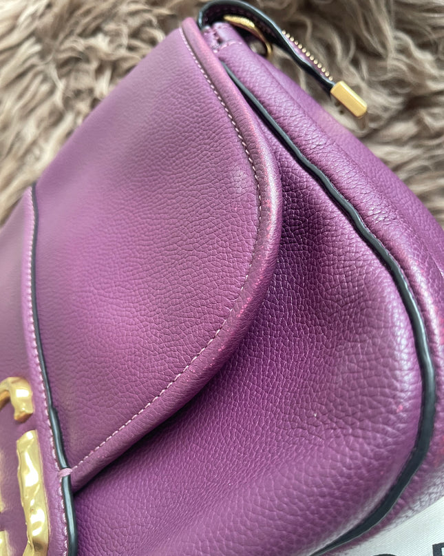 Preloved Authentic Marc Jacobs Interlock Saddle Bag in Plum