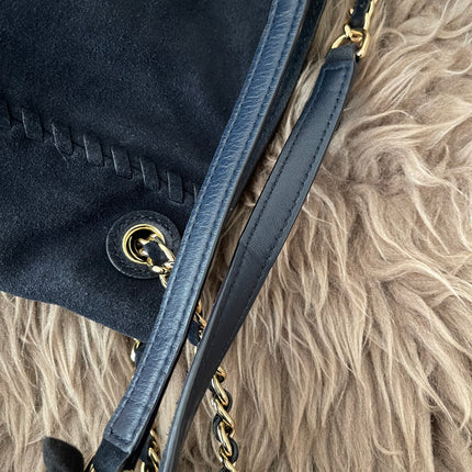 Authentic Preloved Tory Burch Marion Suede Tote