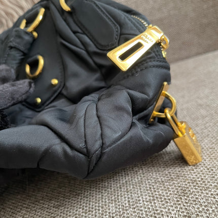 Preloved Authentic Prada Quilted Nylon Tessuto Bomber Bag – Black