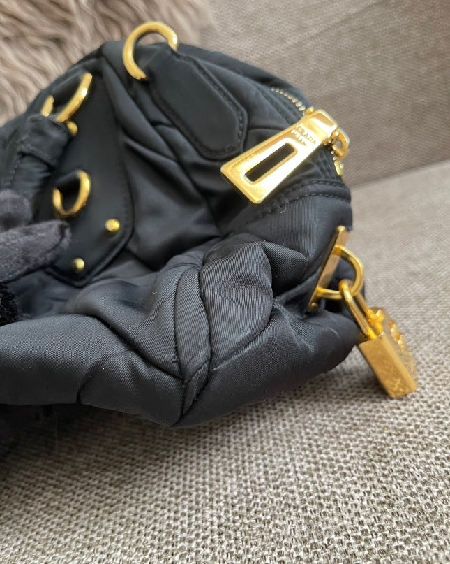 Preloved Authentic Prada Quilted Nylon Tessuto Bomber Bag – Black