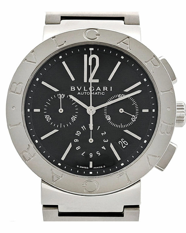 Preloved Authentic Bvlgari Bvlgari Bvlgari Chronograph BB42SSCH Automatic Stainless Steel Men's