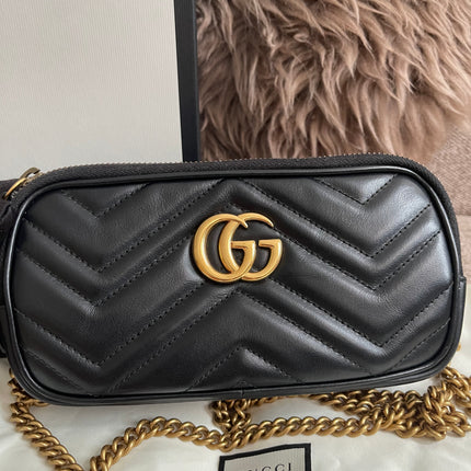Preloved Authentic Gucci GG Marmont Mini Chain Bag – Black