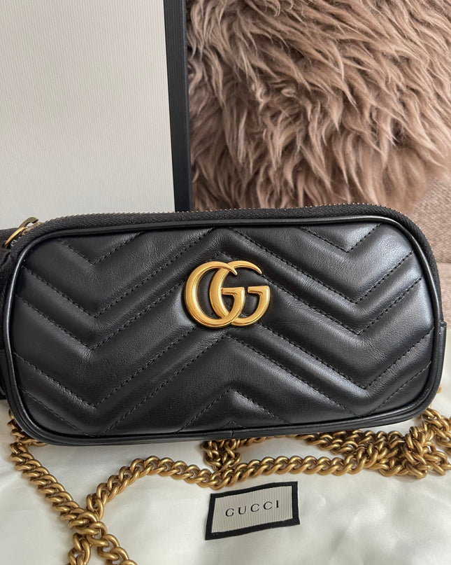 Preloved Authentic Gucci GG Marmont Mini Chain Bag – Black