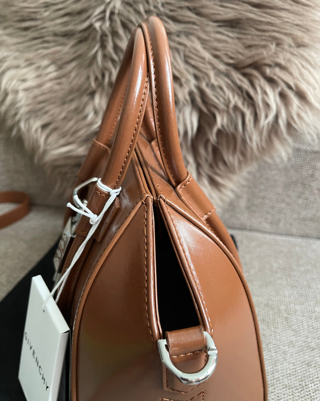 Preloved Authentic Givenchy Antigona Lock Mini — Caramel Smooth Leather