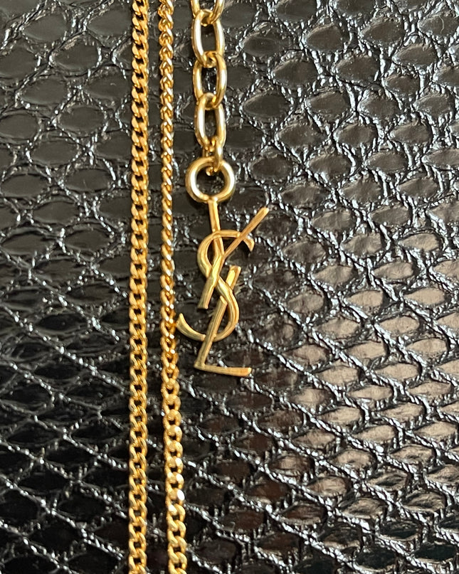 Preloved Authentic Saint Laurent Pouch Avenue Black Python Chain Bag