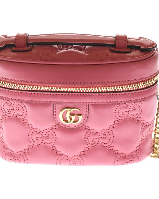 Preloved Authentic GUCCI GG Matelasse Mini Top Handle Shoulder Bag in Pink Leather