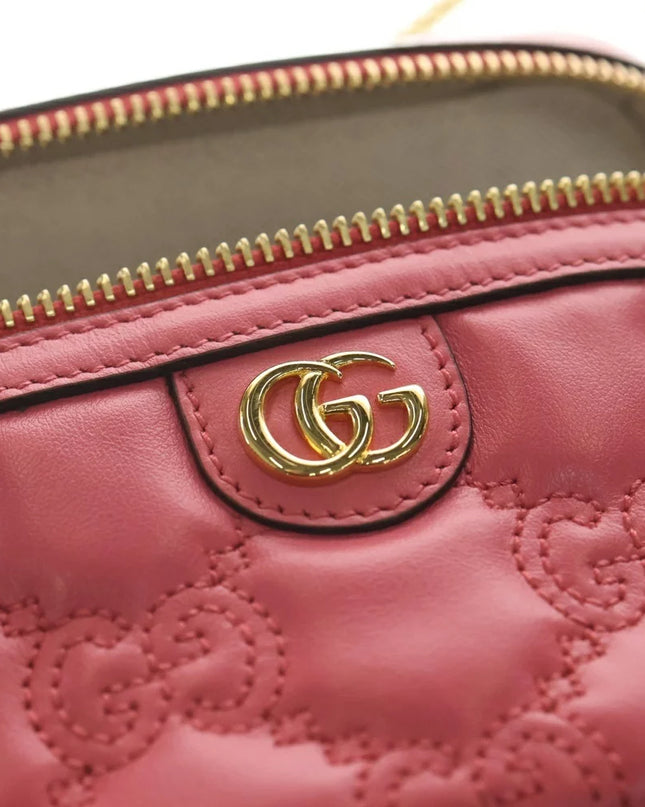 Preloved Authentic GUCCI GG Matelasse Mini Top Handle Shoulder Bag in Pink Leather