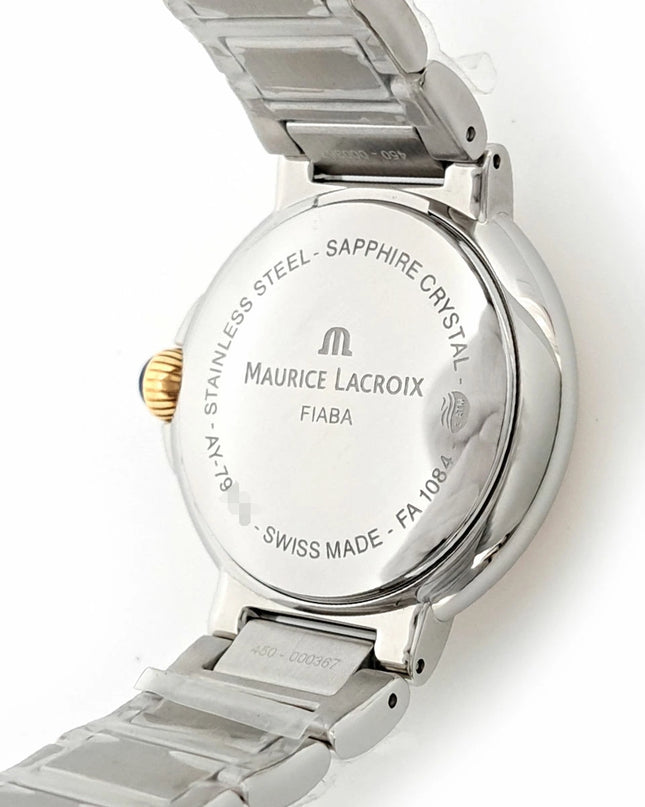 Preloved Authentic Rank SA Maurice Lacroix Fiaba Moon Phase Shell with Circle Diamonds FA1084 Quartz Stainless Steel Watch