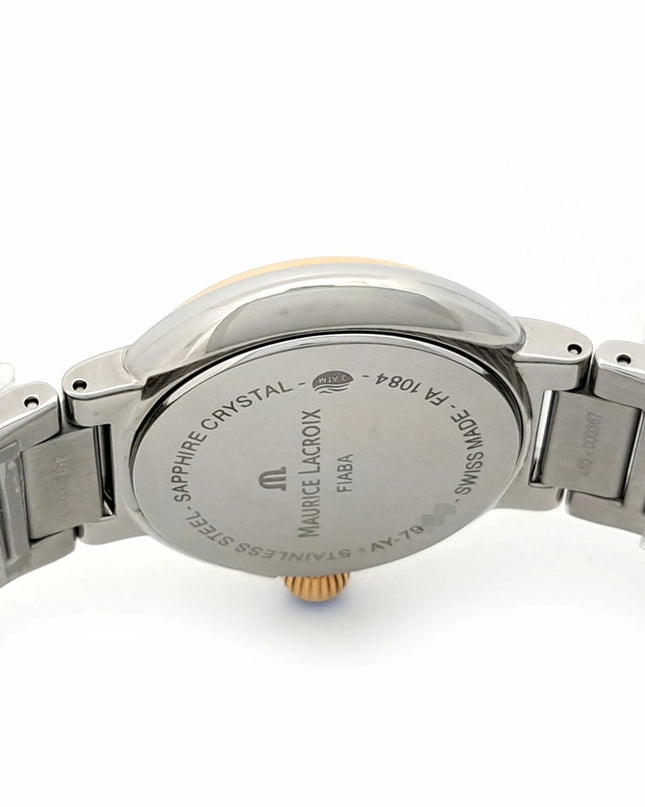 Preloved Authentic Rank SA Maurice Lacroix Fiaba Moon Phase Shell with Circle Diamonds FA1084 Quartz Stainless Steel Watch