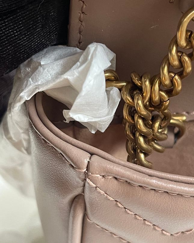 Preloved Authentic Gucci Mini GG Marmont Shoulder Bag in Matelassé Chevron Leather — Brand New