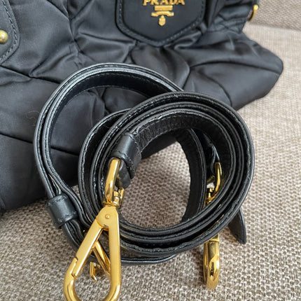 Preloved Authentic Prada Quilted Nylon Tessuto Bomber Bag – Black