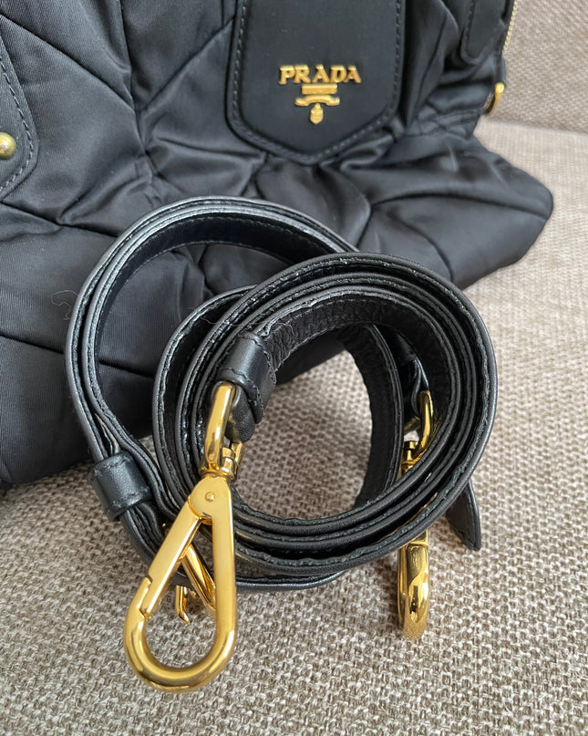 Preloved Authentic Prada Quilted Nylon Tessuto Bomber Bag – Black
