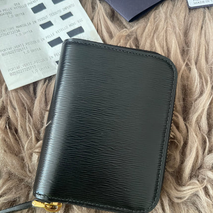 Preloved Authentic Prada Vitello Move Zip-Around Coin Purse - Black