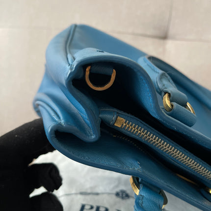 Preloved Authentic Prada Light Blue Galleria Tote Bag