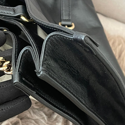 Preloved Authentic Rank A Gucci Horsebit 1955 tote bag in black leather
